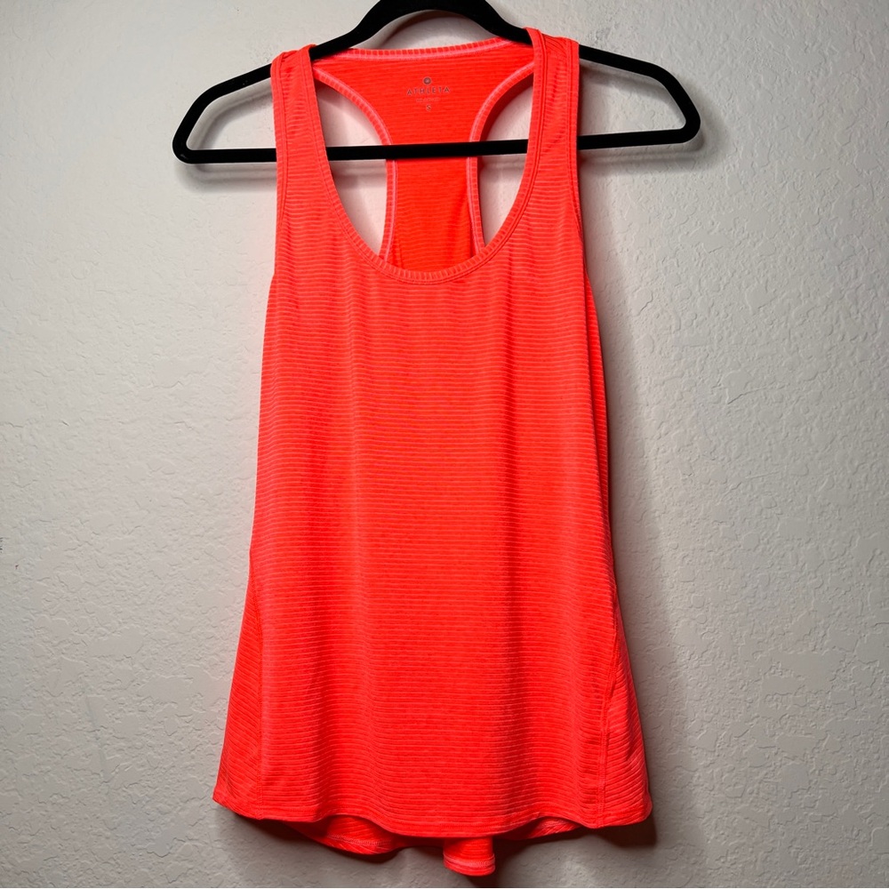 Athleta Racerback Tank Top Coral‎ Sizzle Polyester Spandex Size Small